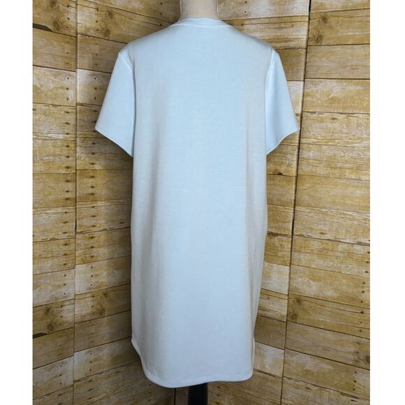 MEMBERS MARK SANDWASHED SCUBA SOLID CREWNECK CASUAL EVERYDAY T-SHIRT DRESS XL - Picture 3 of 3